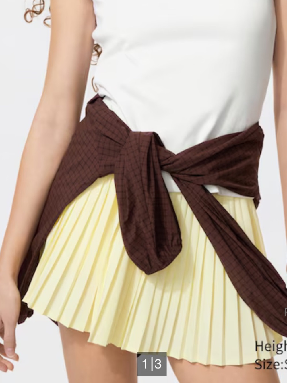 uniqlo yellow pleated skirt